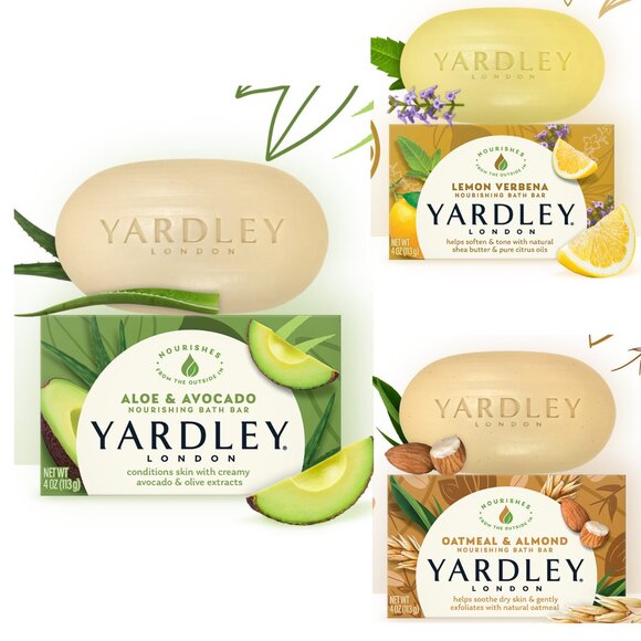 Yardley London Assorted Soaps - Aloe, Lemon, Oatmeal- Pack of 3 - Picture 1 of 1